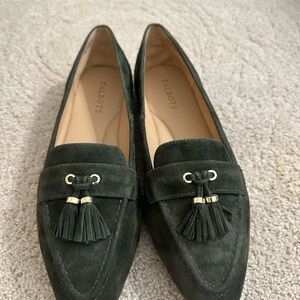 Talbots Francesca Tassle Suede Flats 9.5 M Forest Night Green